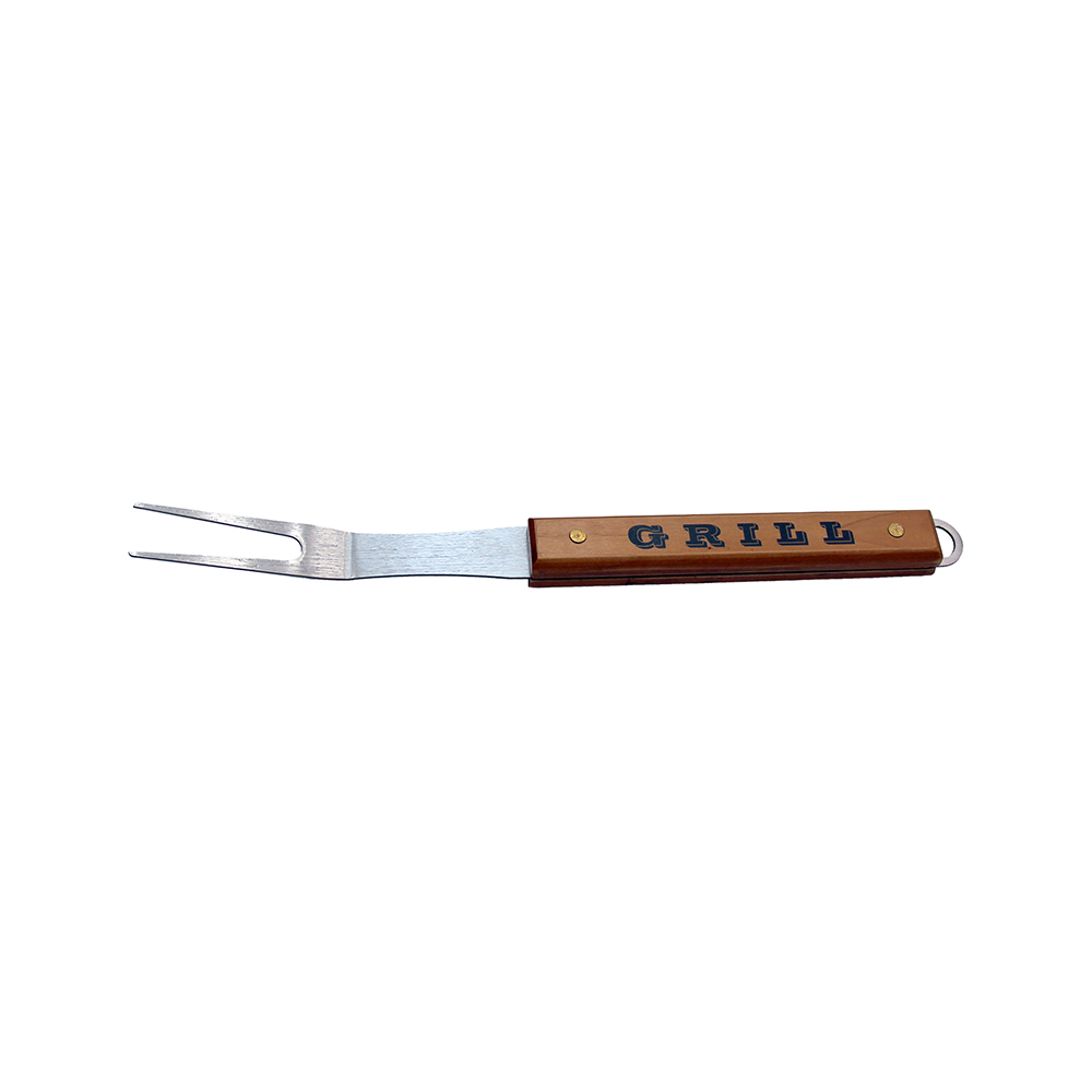 Barbecuevork met houten handvat